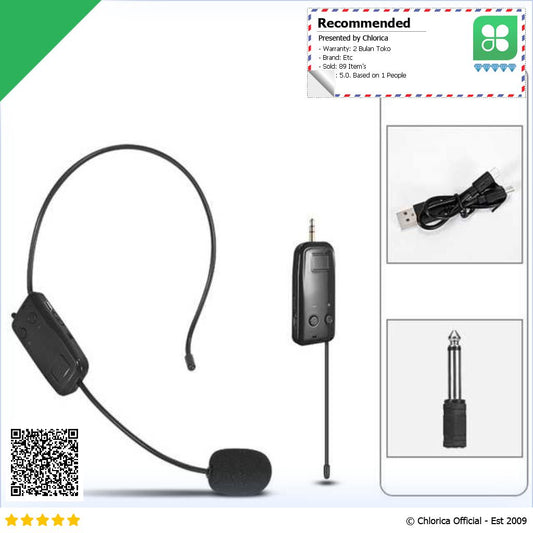 Erilles Wireless Microphone 2.4G Headset 300mAh with Receiver E66