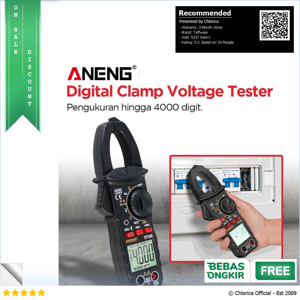 Taffware ANENG Digital Clamp Meter Voltage Tester NCV 4000 Digit ST180