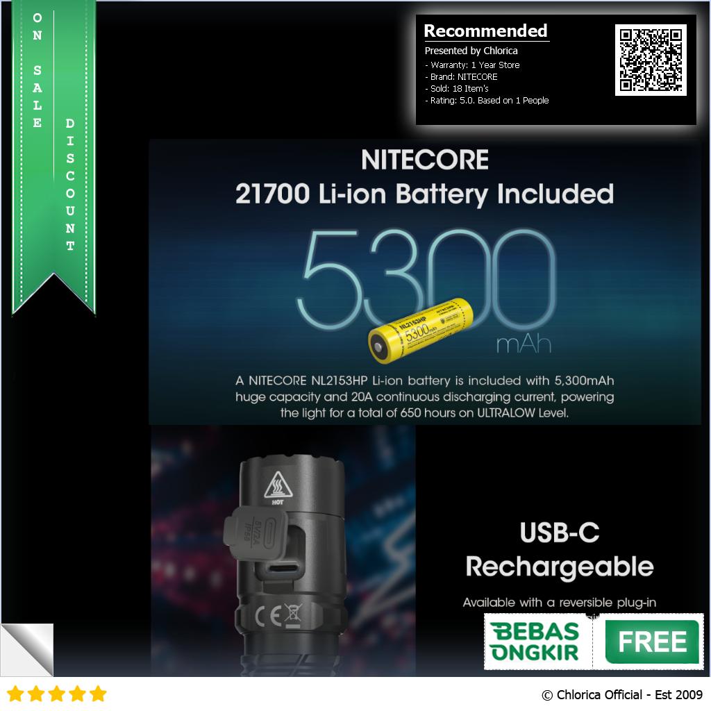 NITECORE Senter LED Flashlight Tactical NiteLab UHi 40 3300lm MH12 Pro