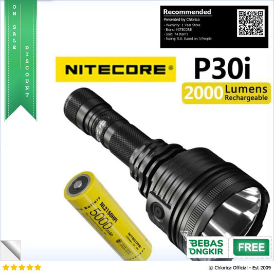 NITECORE Senter LED Profesional Cree XHP35 HI 2000 Lumens P30i