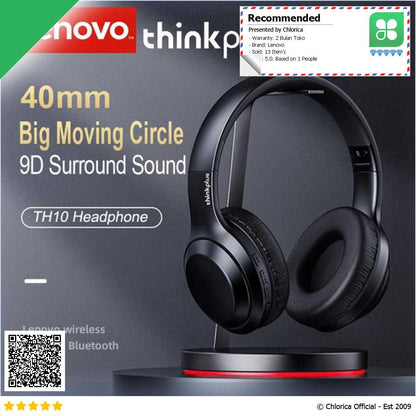 Lenovo Thinkplus Headphone Headset Foldable Bluetooth 5.1 with Mic TH10