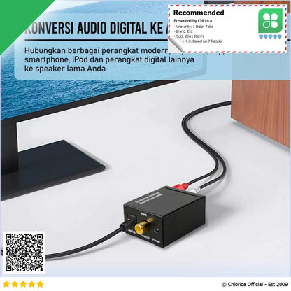 GRWIBEOU Konverter Audio Digital to Analog Coaxial Toslink ke RCA