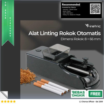 Firetric Alat Linting Rokok Otomatis Electric Roller 8 x 66mm H011