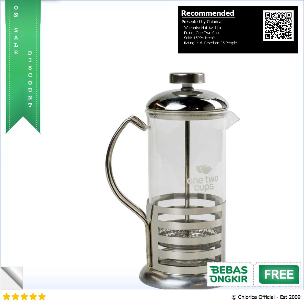 One Two Cups Teko Kopi French Press Coffee Maker Pot 350ml KG72I