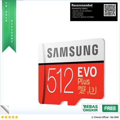 Samsung MicroSDXC EVO Plus Class 10 UHS 1 with Adapter MB MC512HA CN Version