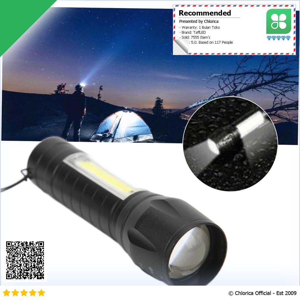 TaffLED Albinaly Senter LED USB Rechargeable XPE Q5 COB 2300 Lumens 1517