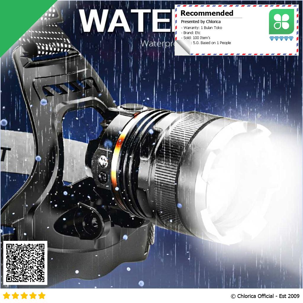 XIWANGFire Senter Kepala Headlamp LED XHP50 Rechargeable IPX4 20W F 5420