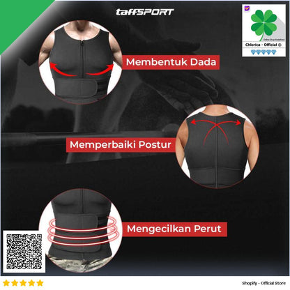 TaffSPORT Korset Pembentuk Badan Pria Waist Fat Burner Double Velcro MWL10