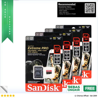 SanDisk Extreme Pro microSDXC UHS I A2 V30 200MB s