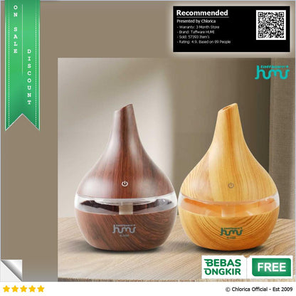 Taffware HUMI Air Humidifier Ultrasonic Wood Grain 300ml K H98