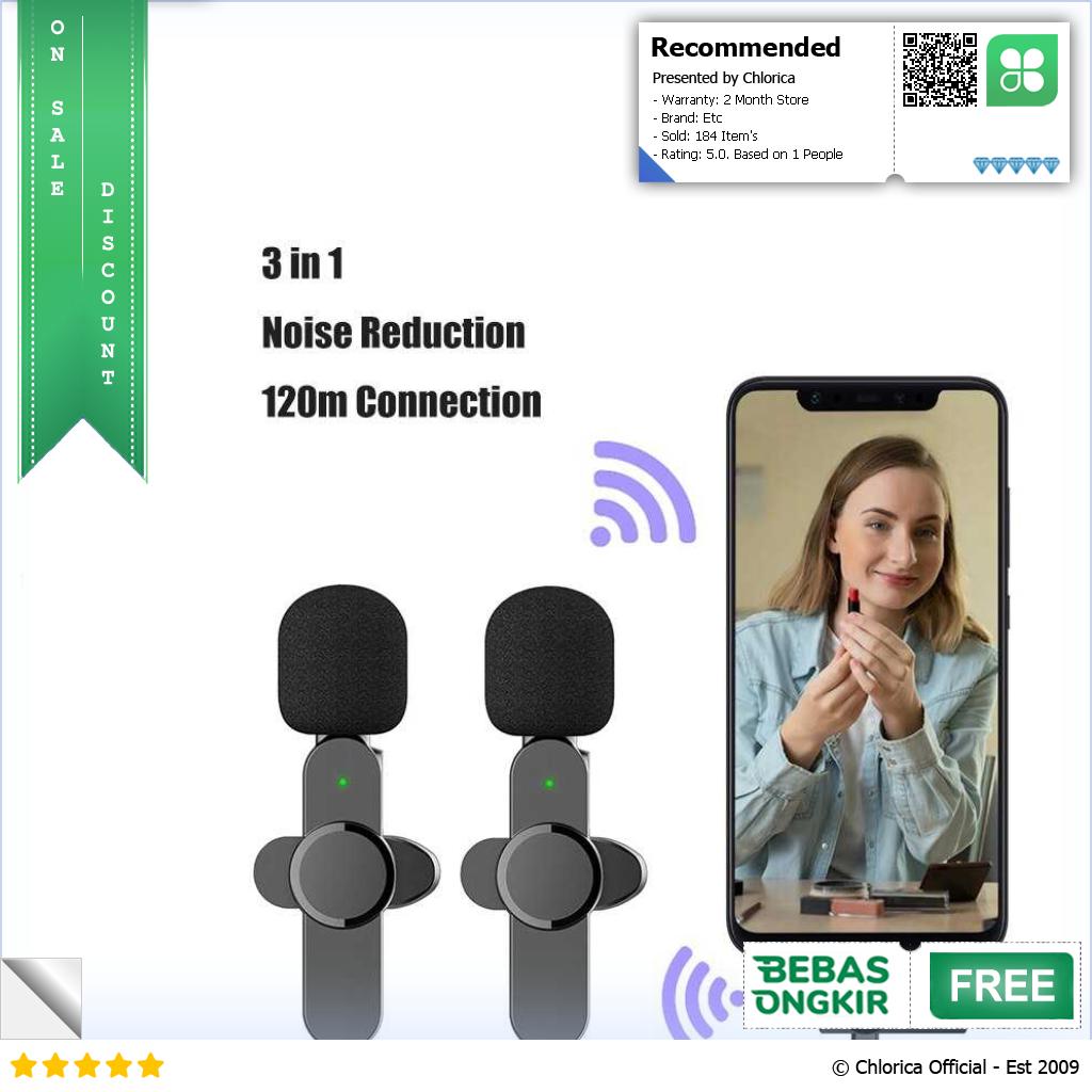 Clip On Mic Wireless Microphone Mini Noice Reduction 3 in 1 Receiver AP031