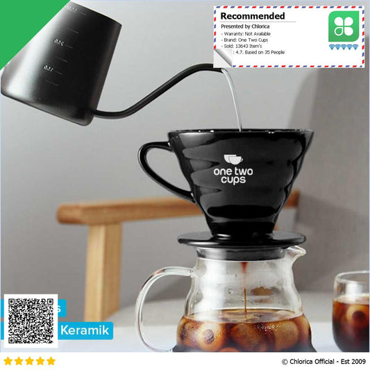 One Two Cups Filter Penyaring Kopi V60 Glass Coffee Filter Dripper ZM639