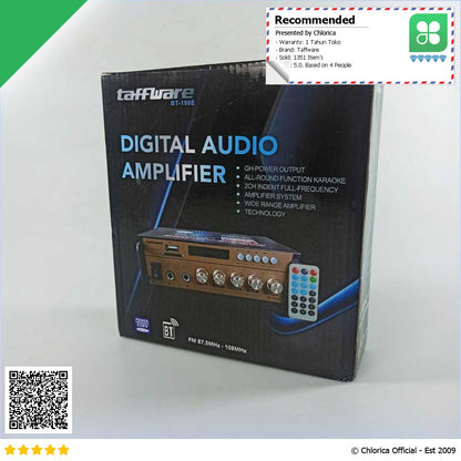 Taffware Audio Bluetooth Amplifier HiFi 300Wx2 Remote Control BT 198E