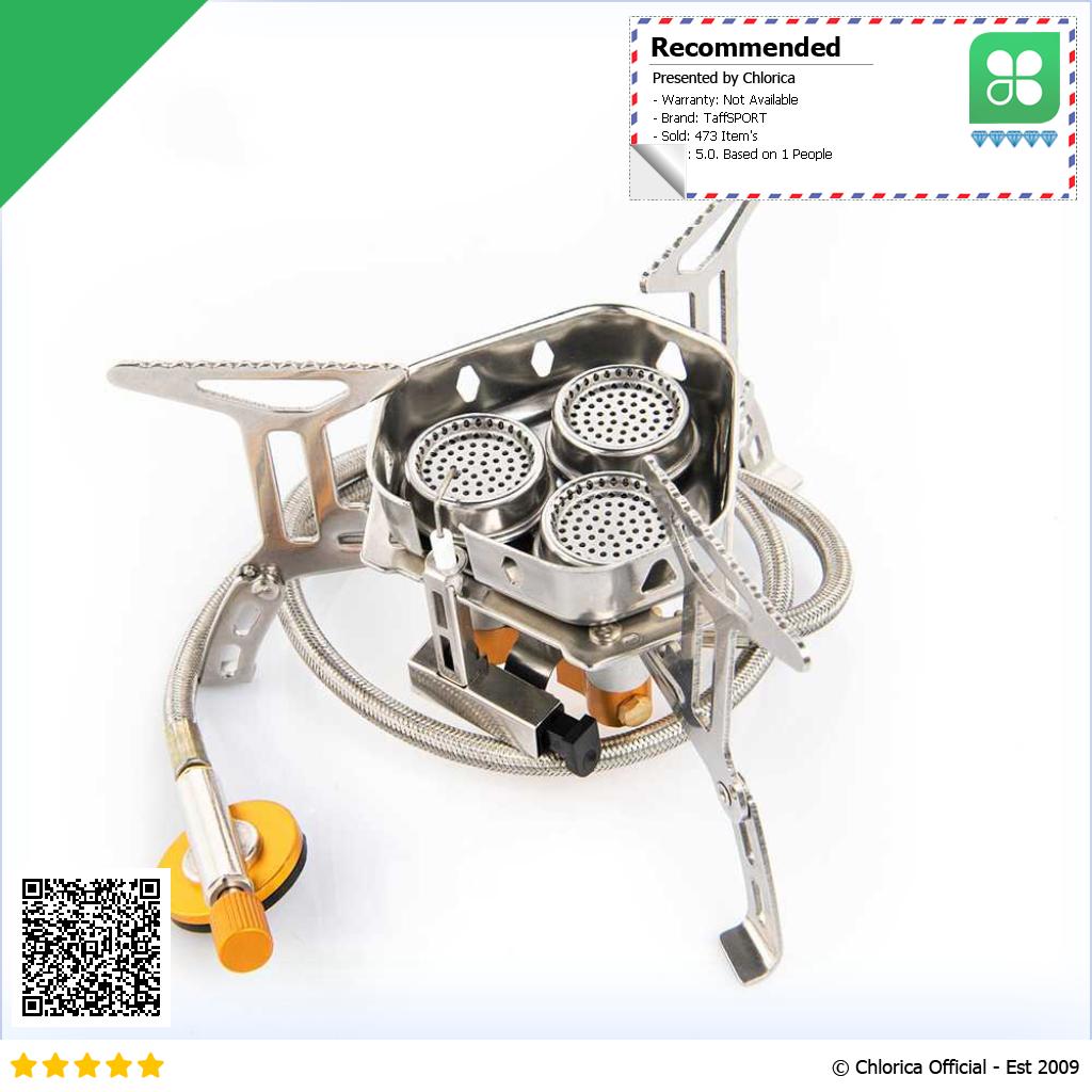 TaffSPORT Kompor Gas Lipat Portabel Camping Stove 3 Burner 16cm WD68