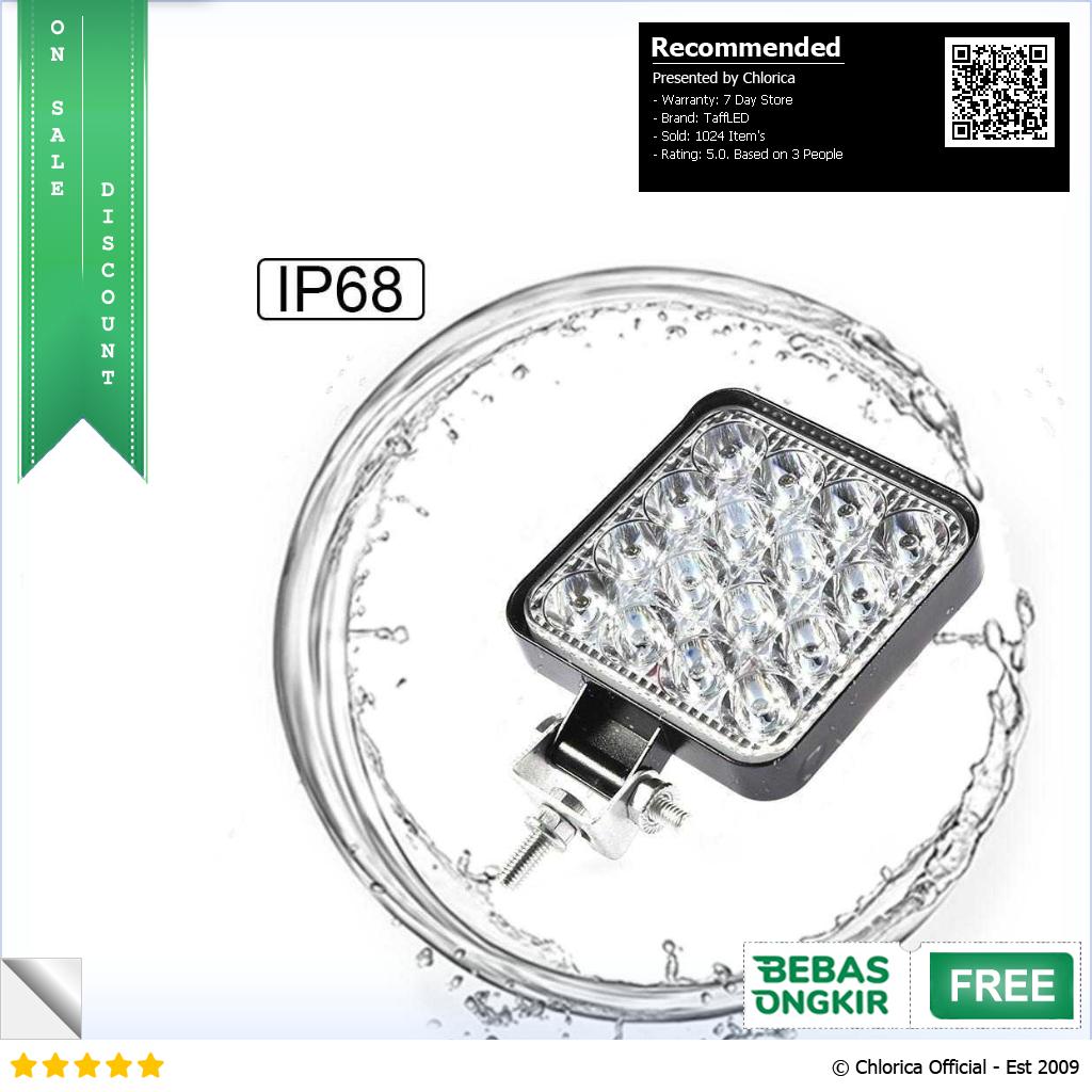 TaffLED Lampu Sorot Tembak Mobil LED Floodlight IP68 Cool White 48W D841