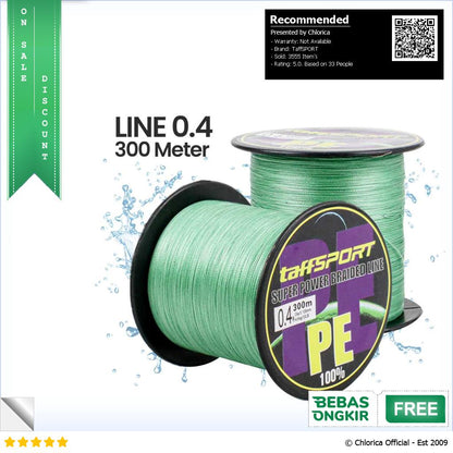 TaffSPORT Senar Tali Benang Pancing Fishing Line PE Braided 300M TF102