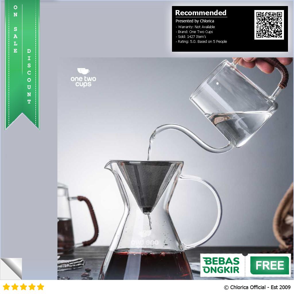 One Two Cups Coffee Server Chemex Drip Pour Over with Filter YD KT001