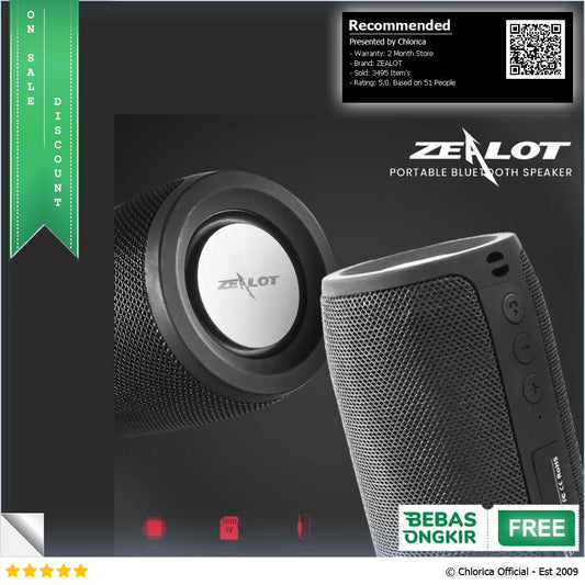 ZEALOT Speaker Portable Bluetooth 5.2 Wireless 3D Stereo Big Bass S32