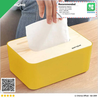 TaffHOME Kotak Tisu Kayu Tissue Box dengan Holder Smartphone ZJ008