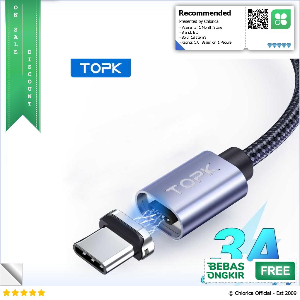 TOPK Kabel Data USB Type C Multifungsi Fast Charging Magnetic 18W 1M TM18