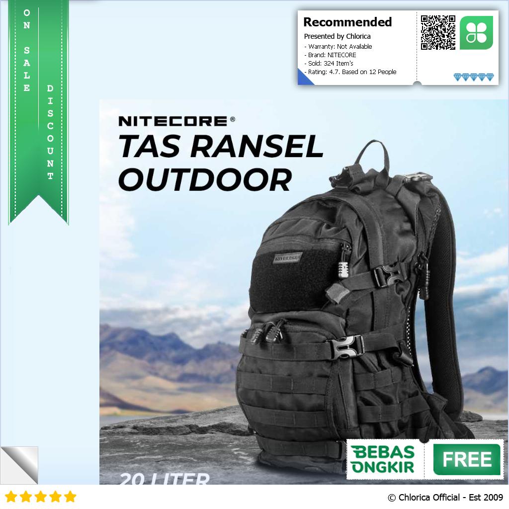 NITECORE Tas Ransel Punggung Laptop Tactical Backpack Outdoor BP20