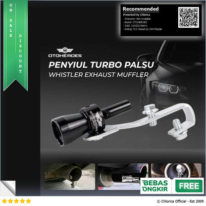 OTOHEROES Penyiul Turbo Palsu Knalpot Mobil Car Whistler 1000 2400cc TUR007