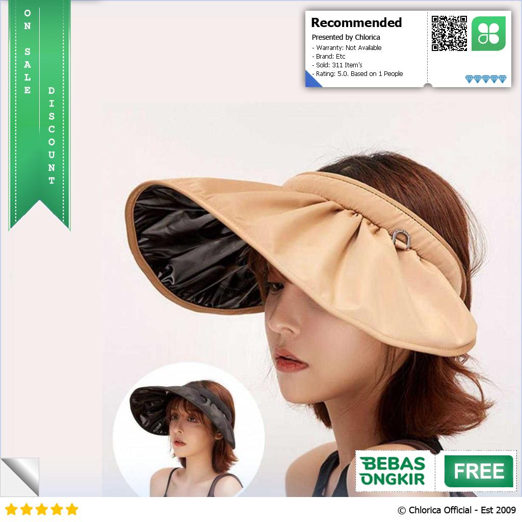 KAKA Topi Pantai Anti UV Wanita Sun Visor Hat Waterproof Polyester CX3 011