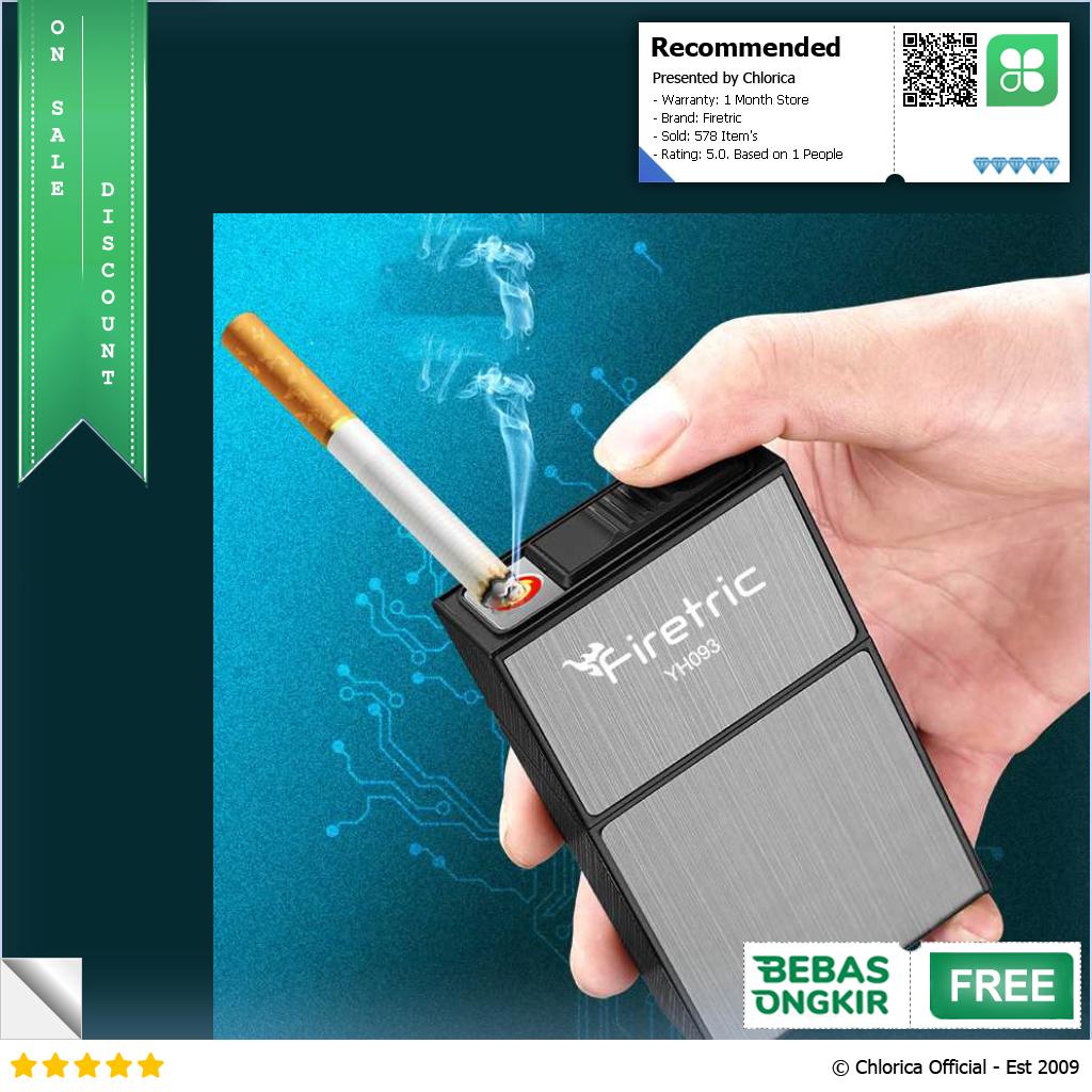 Firetric Kotak Rokok 20 Slot dengan Korek Elektrik Plasma YH093