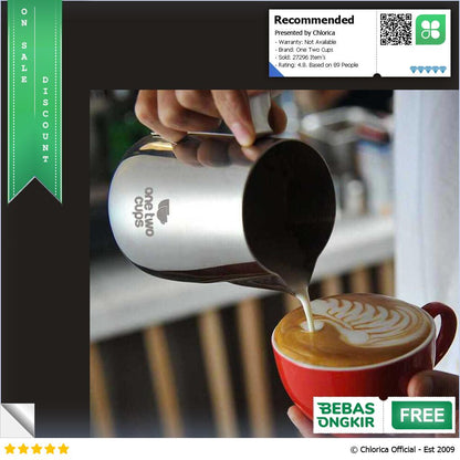 One Two Cups Milk Jug Latte Art Gelas Susu Kopi Espresso Frother Foam J068