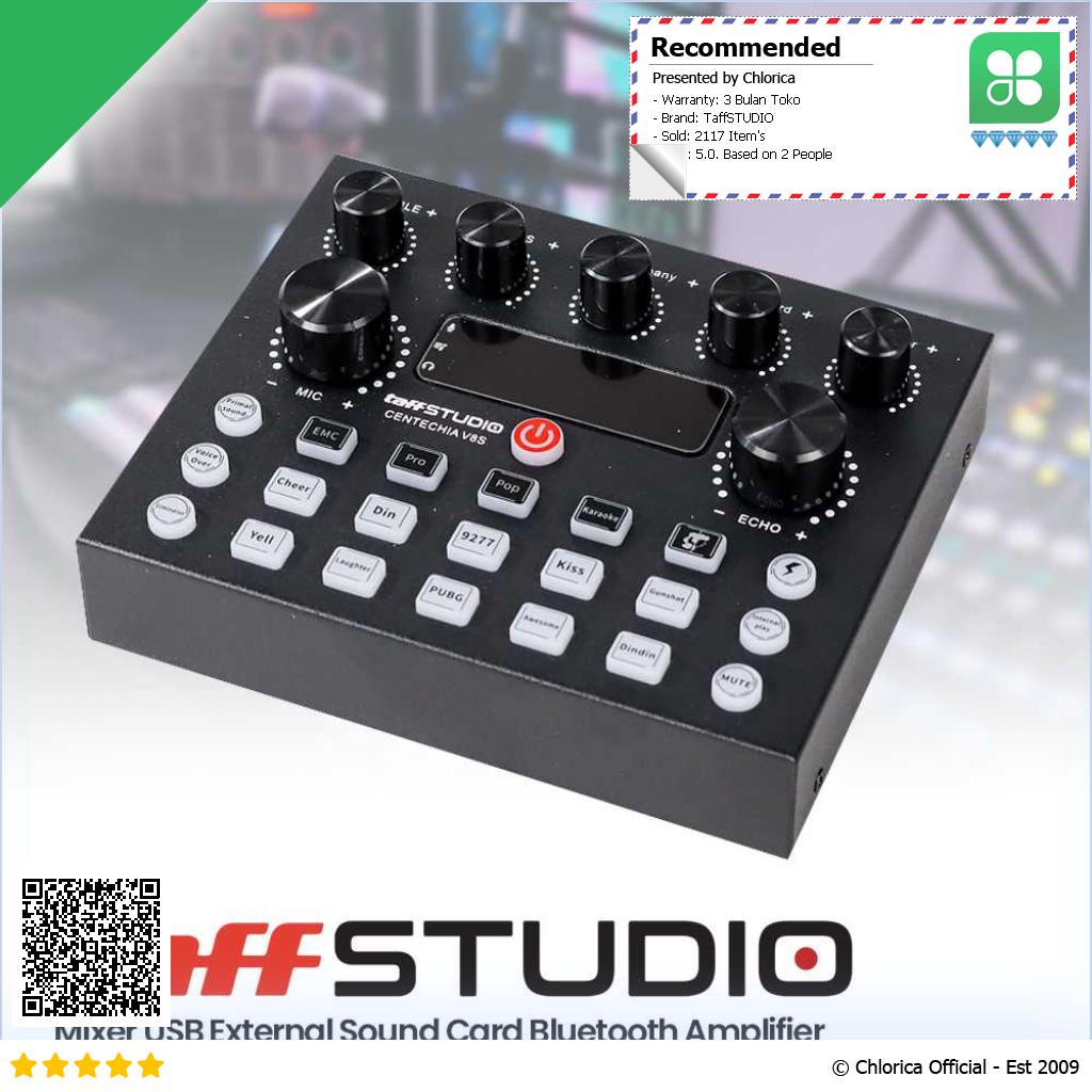 TaffSTUDIO Mixer USB External Sound Card Bluetooth Amplifier V8S