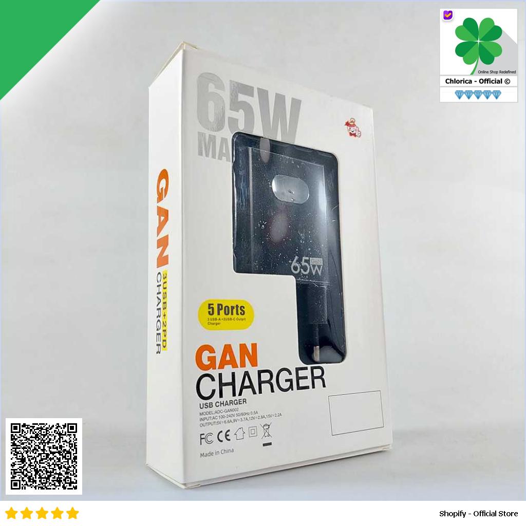 GAN Charger Kepala Charger Fast Charging Multi Port QC 3.0 PD25W 65W ADC GAN002