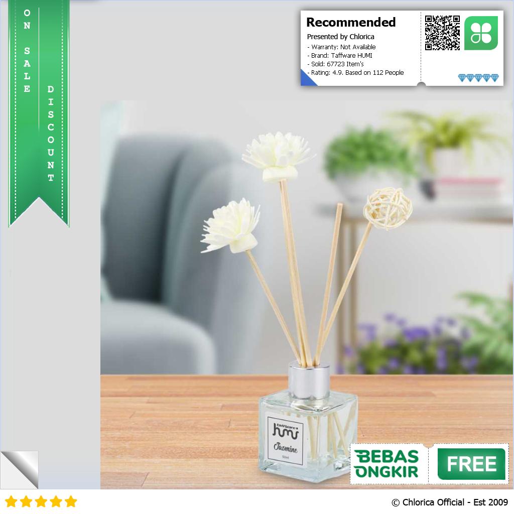 Taffware HUMI Pengharum Ruangan Reed Diffuser 50ml DF 100