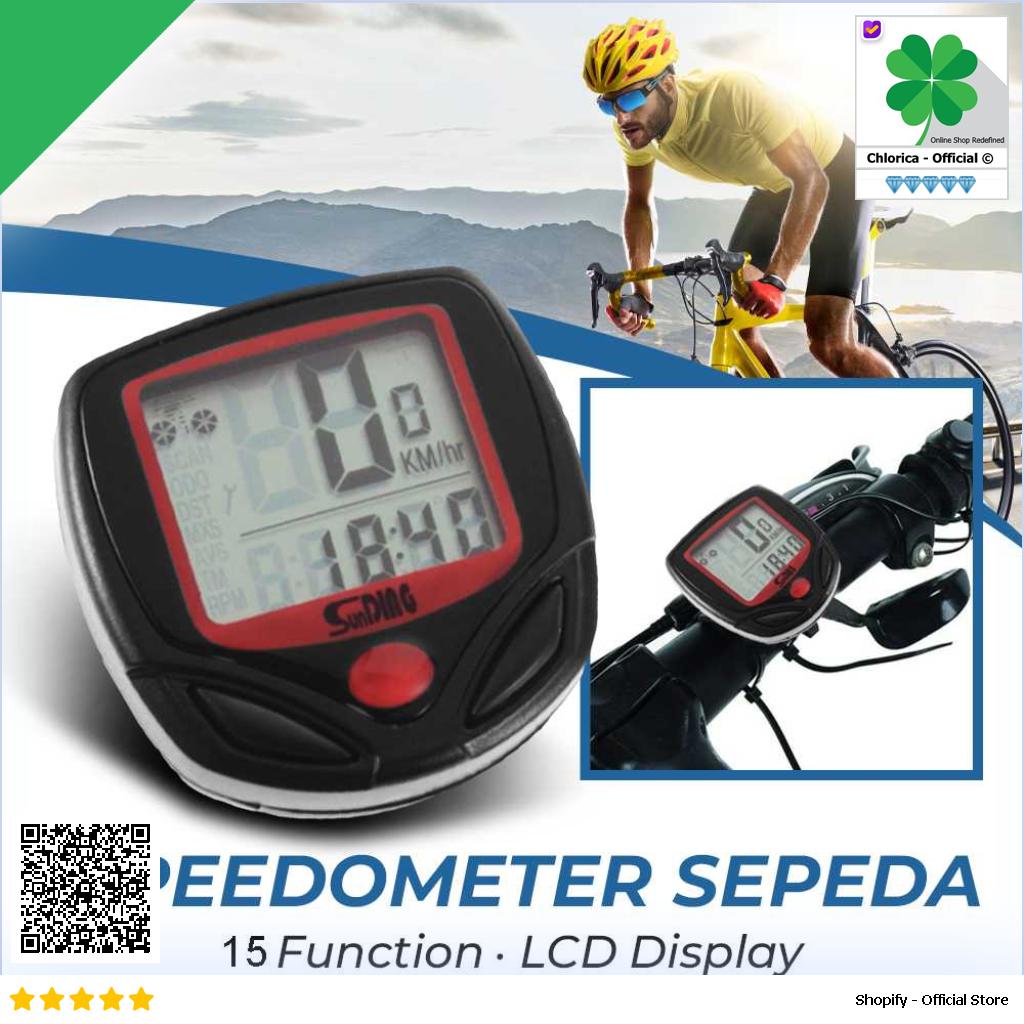 SunDING Speedometer Sepeda 15 Function LCD Display Bicycle SD 548B