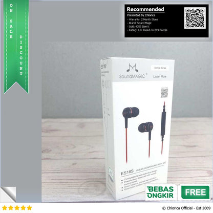 SoundMAGIC Earphones In ear Sound Isolating Powerful Bass Mic ES18S