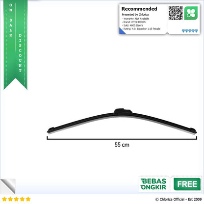 OTOHEROES Wiper Kaca Mobil Frameless Blade U Shape Hook FLY 078