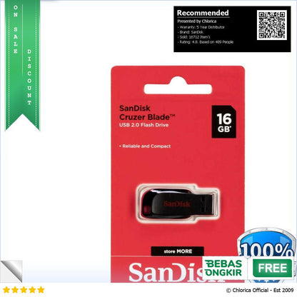 SanDisk Cruzer Blade Flashdisk USB 2.0 SDCZ50