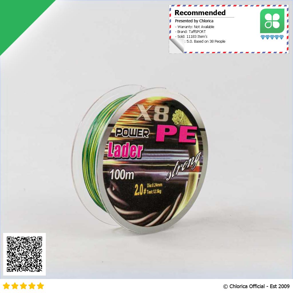 TaffSPORT Senar Benang Tali Pancing Super PE Braided Fishing Line 100M X8