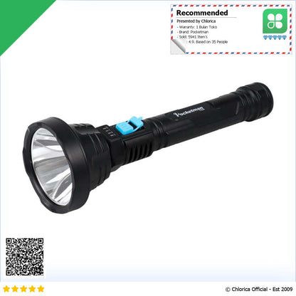 Pocketman Senter LED Waterproof USB Cree XPE 500 Lumens L 826