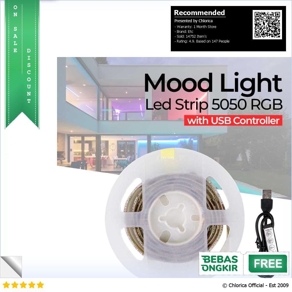 MALITAI Lampu LED Strip Flexible 5050 RGB IP67 with USB Controller SMD2835