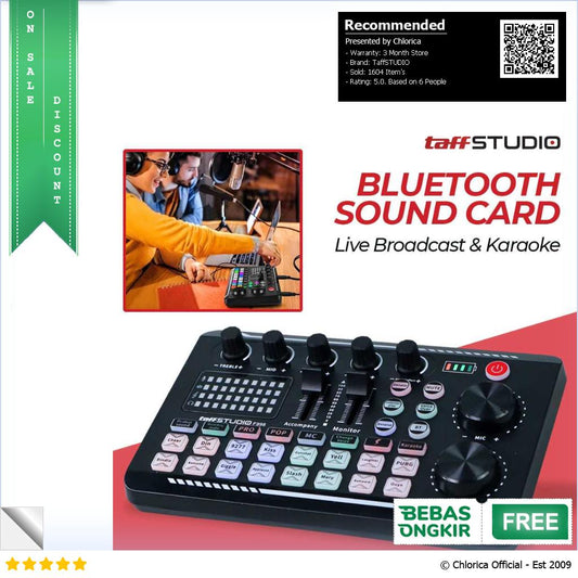 TaffSTUDIO Pro Audio Bluetooth Mixer Sound Card Live Broadcast Karaoke F998