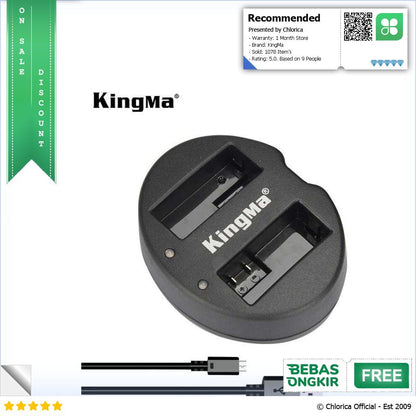 KingMa Charger Baterai 2 Slot Canon 550D 600D 650D 700D Rebel T2i BM015 LPE8