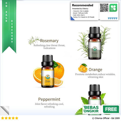 Taffware HUMI Pure Essential Oils Minyak Aromatherapy 10ml 6PCS K E7