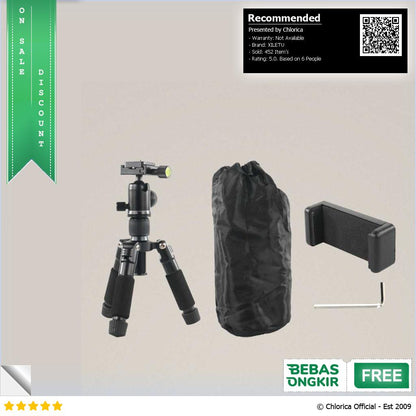 XILETU Tripod Mini Kamera Portable 4 Section 54cm with Holder FM5S MINI