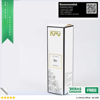 Taffware HUMI Pengharum Ruangan Reed Diffuser with Rattan Sticks 50 ml DF 099