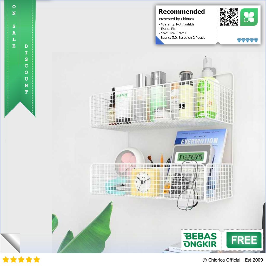 Rak Gantung Besi Organizer Bathroom Rack 2 Layers 35.5x15.5x35cm G20