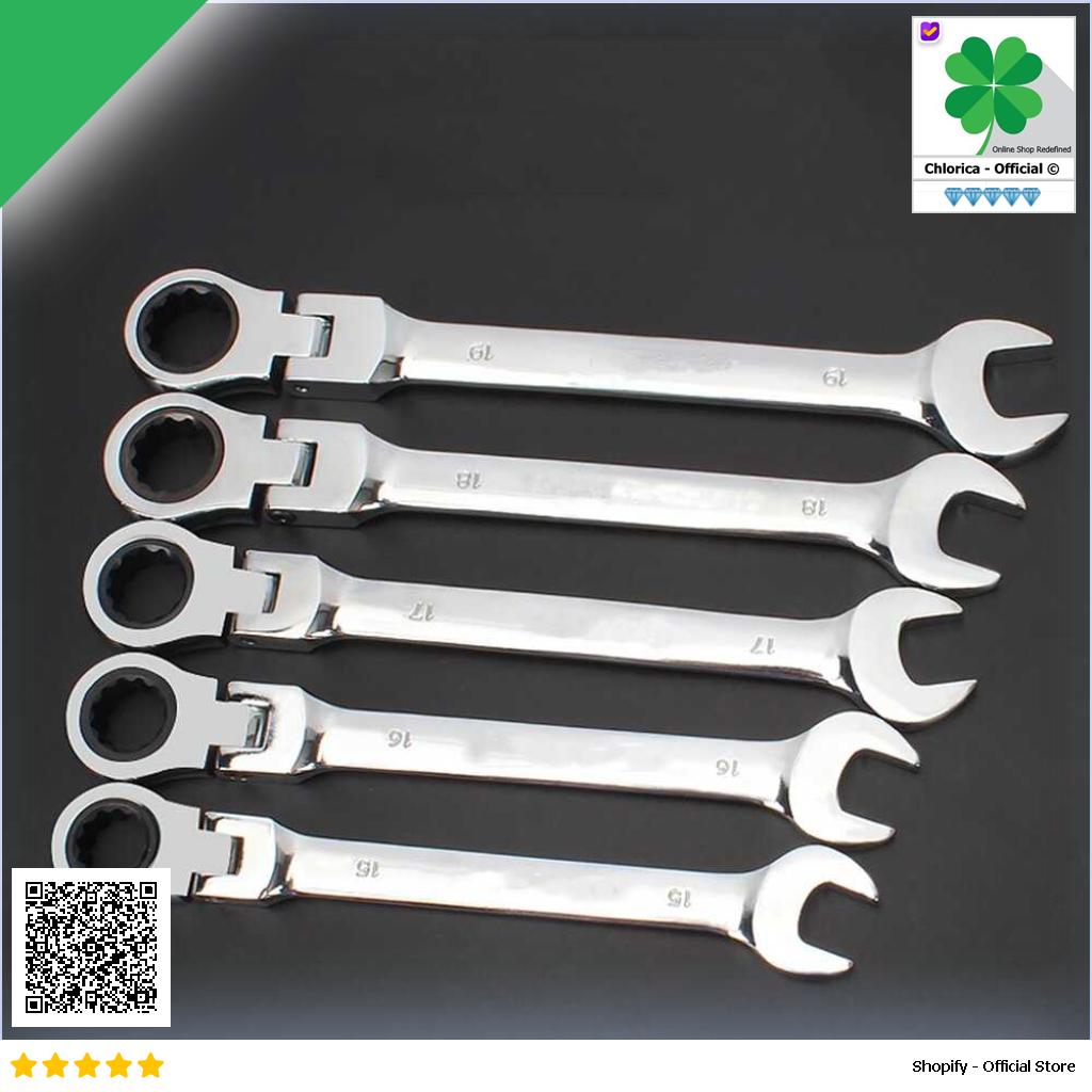 OLOEY Kunci Pas Dual Head Combination Ratchet Wrench Flexible Head CL6 24