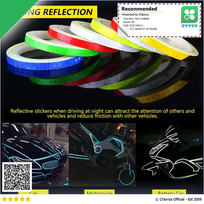 DUUTI Stiker Sepeda Reflective Tape Adhesive MTB Bike 800 x 1 cm MT800