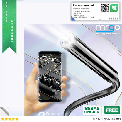 MRGO Kamera Endoskopi Industrial Endoscope USB 3 in 1 8 LED 1200P 2M MR28