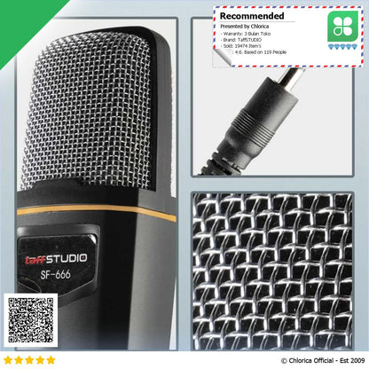 TaffSTUDIO Mikrofon Kondenser Studio Profesional Microphone with Stand SF 666