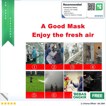 SAFURANCE Masker Gas Respirator Full Face N95 No.7